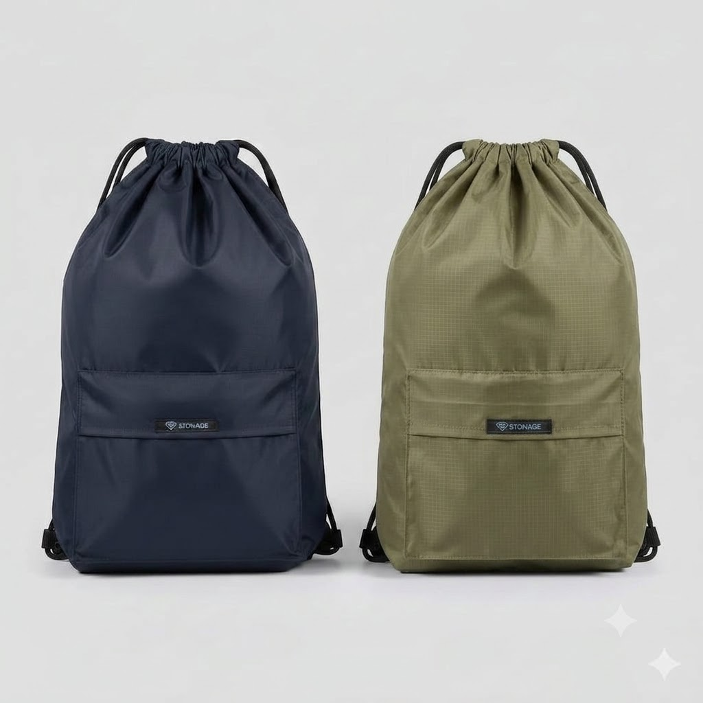 Two (2) Drawstring Bags – , Waterproof, All-Purpose for Hajj Umrah College/Uni , Gym & Daily Use ( blue + Black )