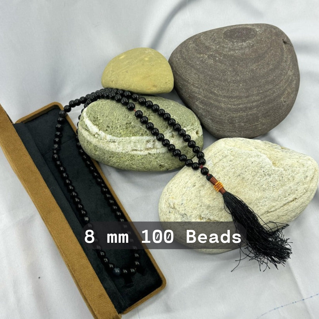 Pack of 2 Black Aqeeq Tasbeeh ( 33 & 100 Beads)