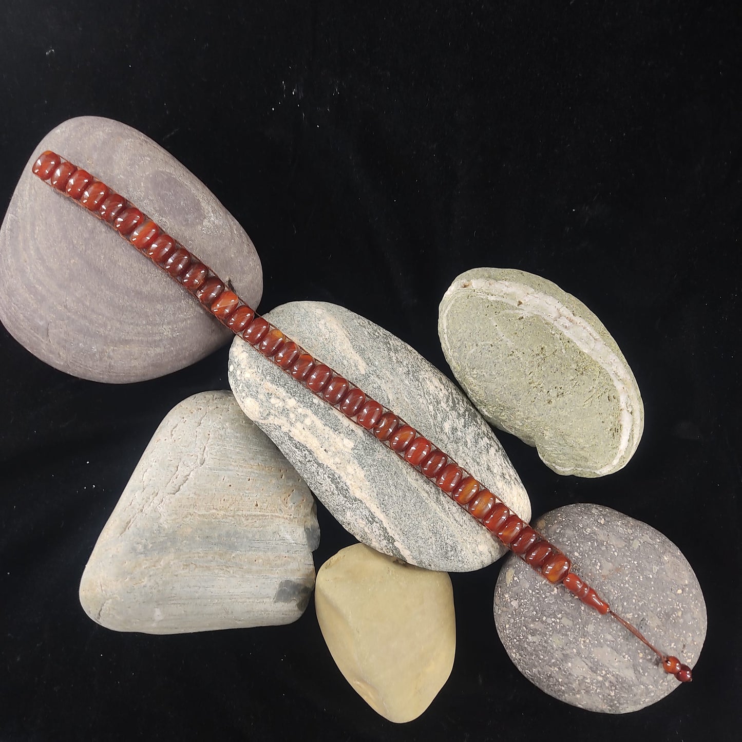 Yamni (Red) Aqeeq  Stone Tasbeeh Turkish Style  12mm/33 Beads, Natural Original Gem-stone