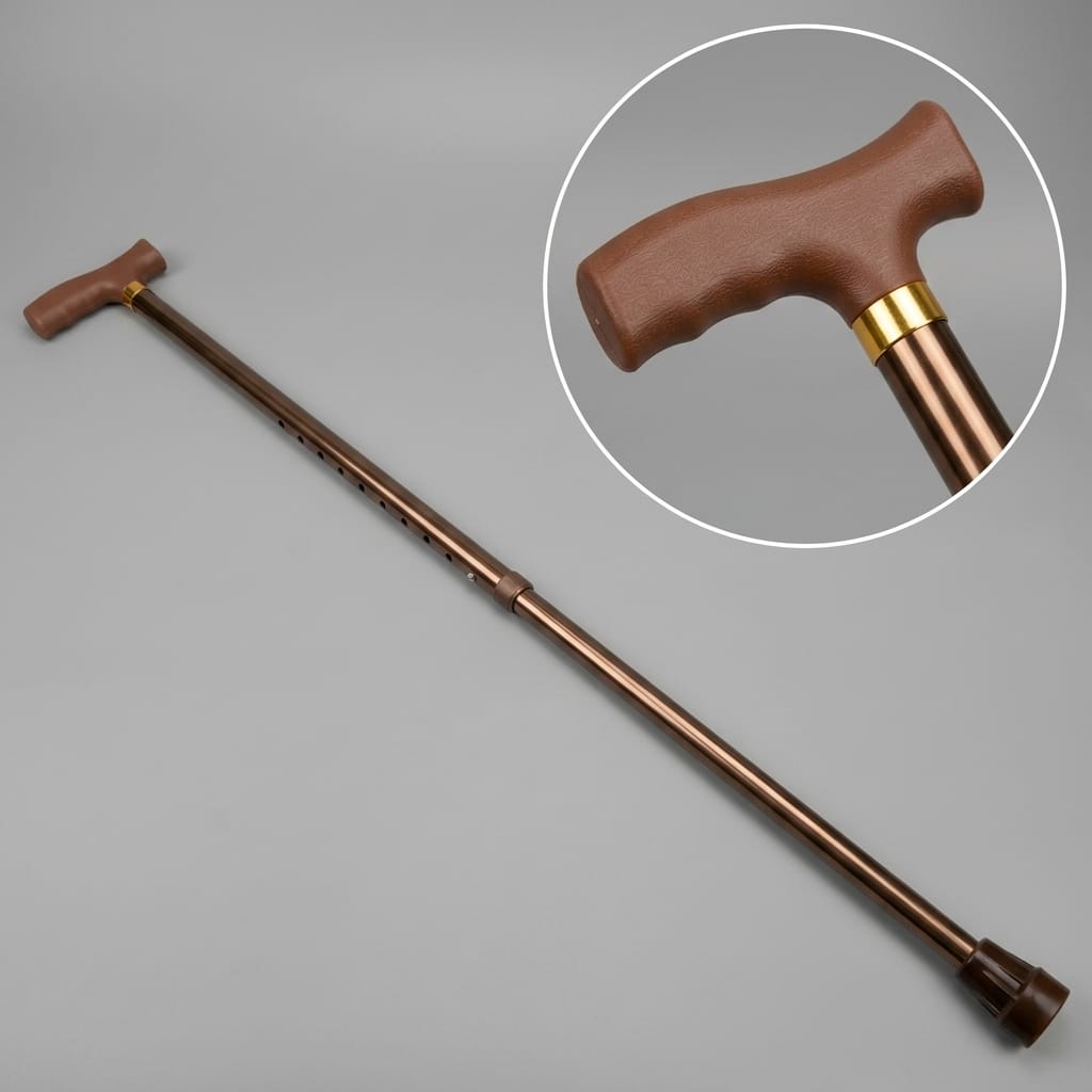 Premium Adjustable Aluminium Walking Stick – Bronze Color