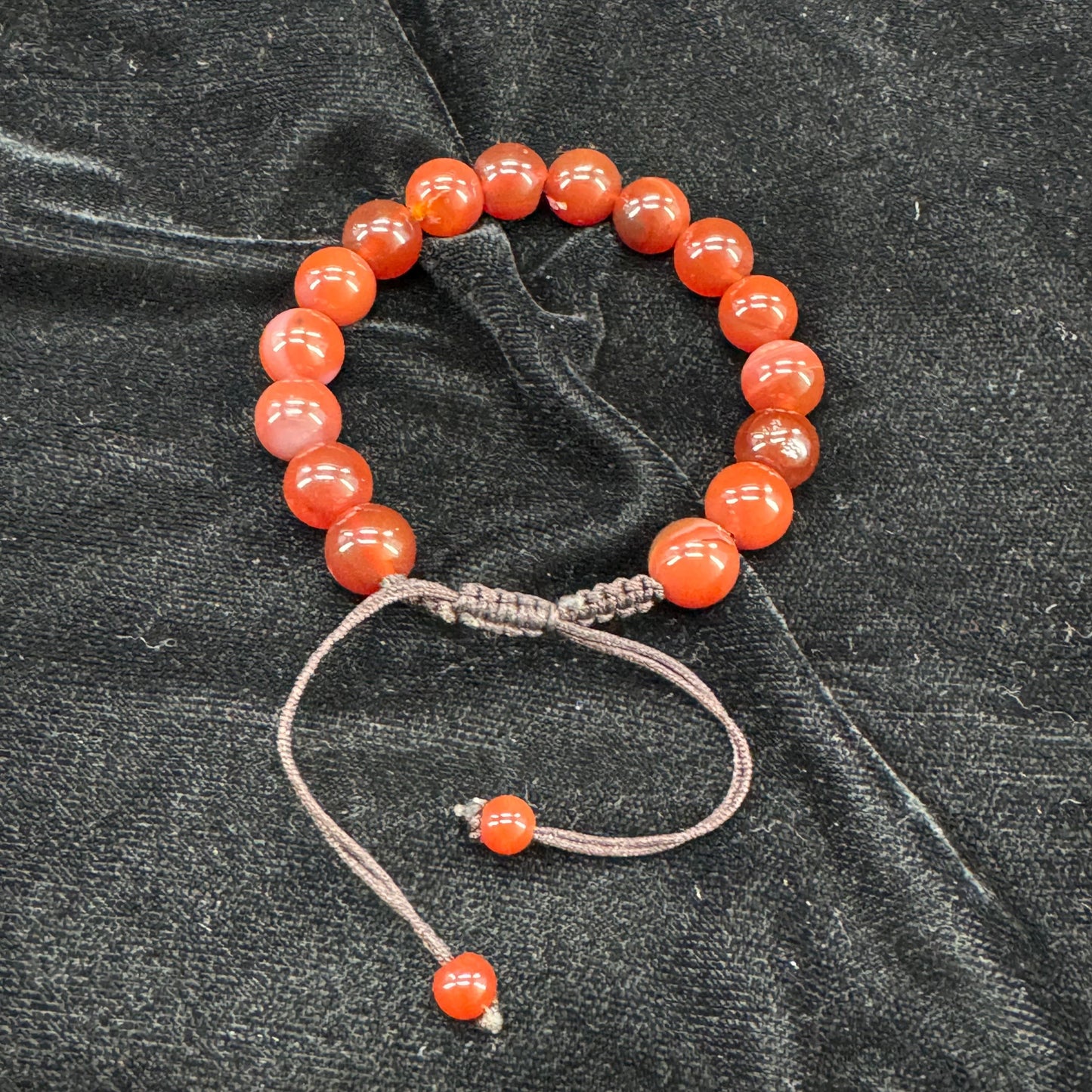 Azadi Sale - Red/Yamni Aeeq Stone Bracelet- Unisex – Free Size Fit for All (16 beads,10mm size), Natural Original Gem-stone