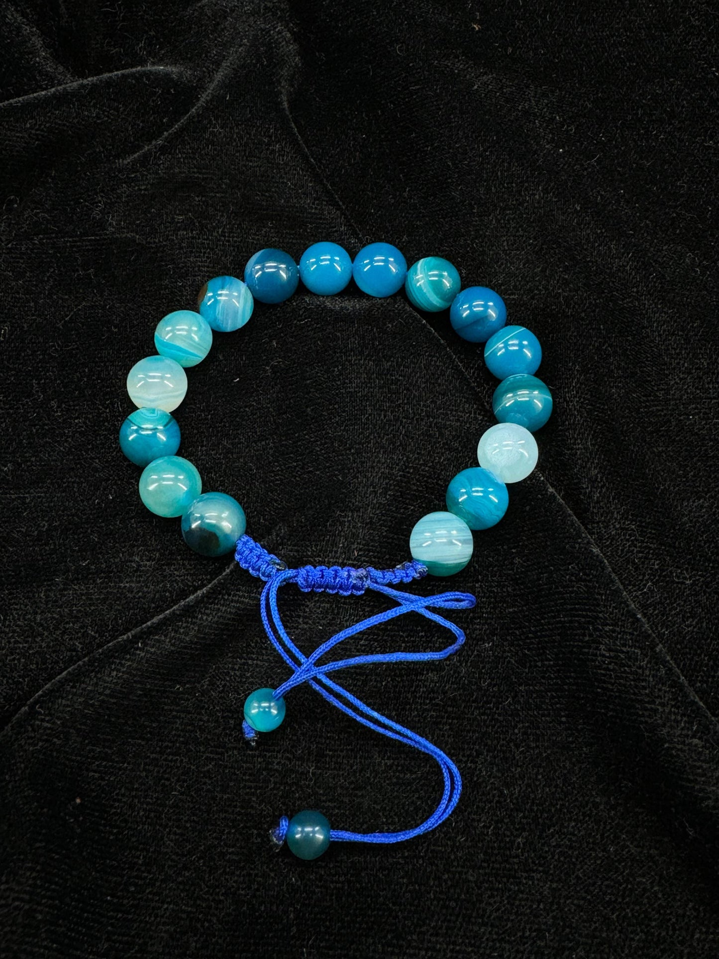 Azadi Sale - Blue Aeeq Stone Bracelet-Unisex – Free Size Fit for All( 16 Beads ,10mm size), Natural Original Gem-stone