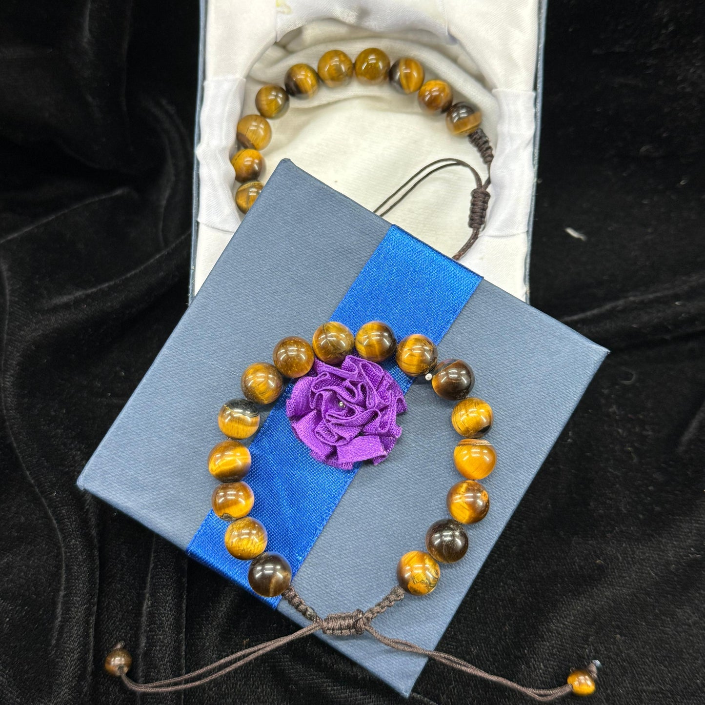 Azadi Sale - Tiger Eye Bracelet for Him & Her ( 16 Beads ,10mm size), Natural Original Gem-stone
