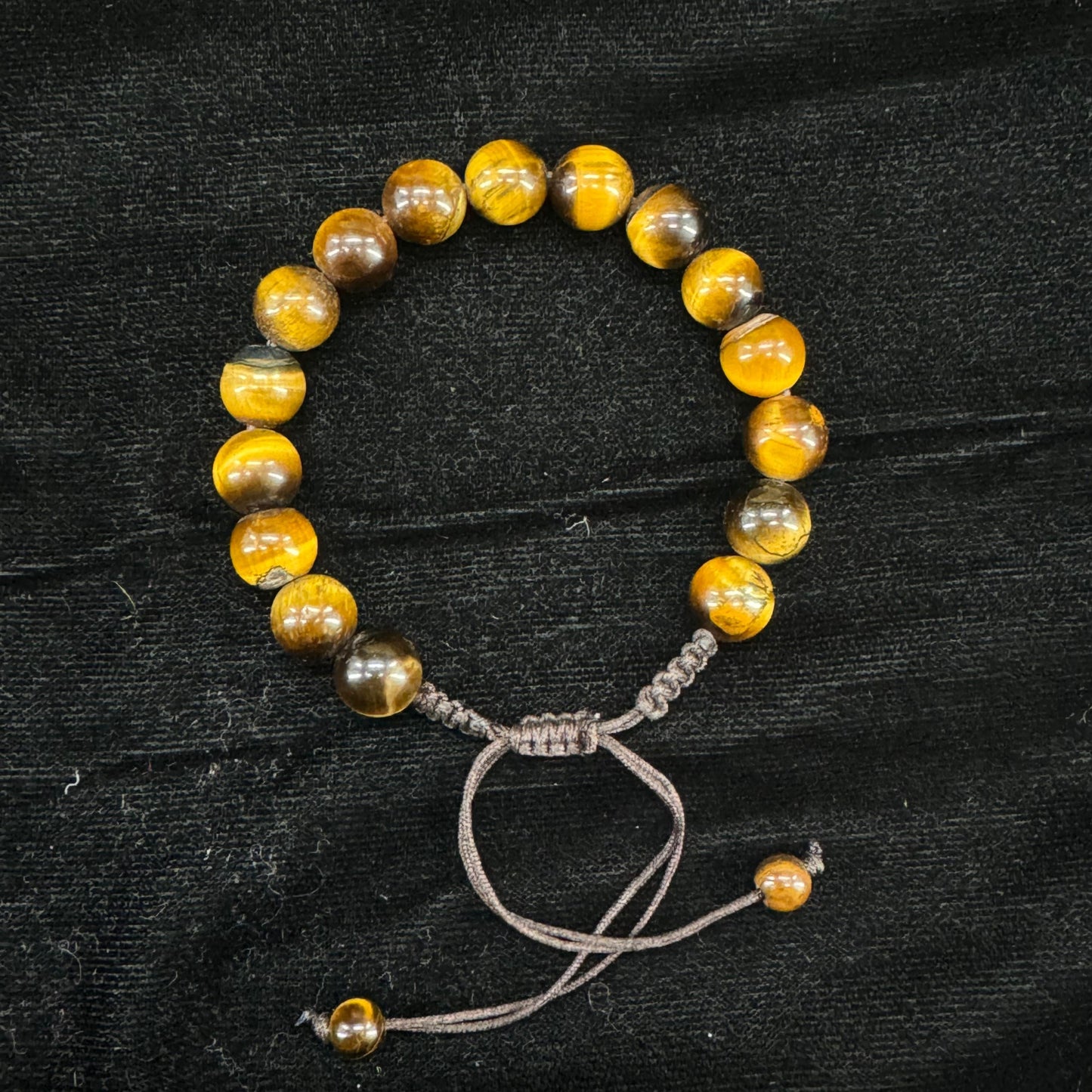 Azadi Sale - Tiger Eye Bracelet for Him & Her ( 16 Beads ,10mm size), Natural Original Gem-stone