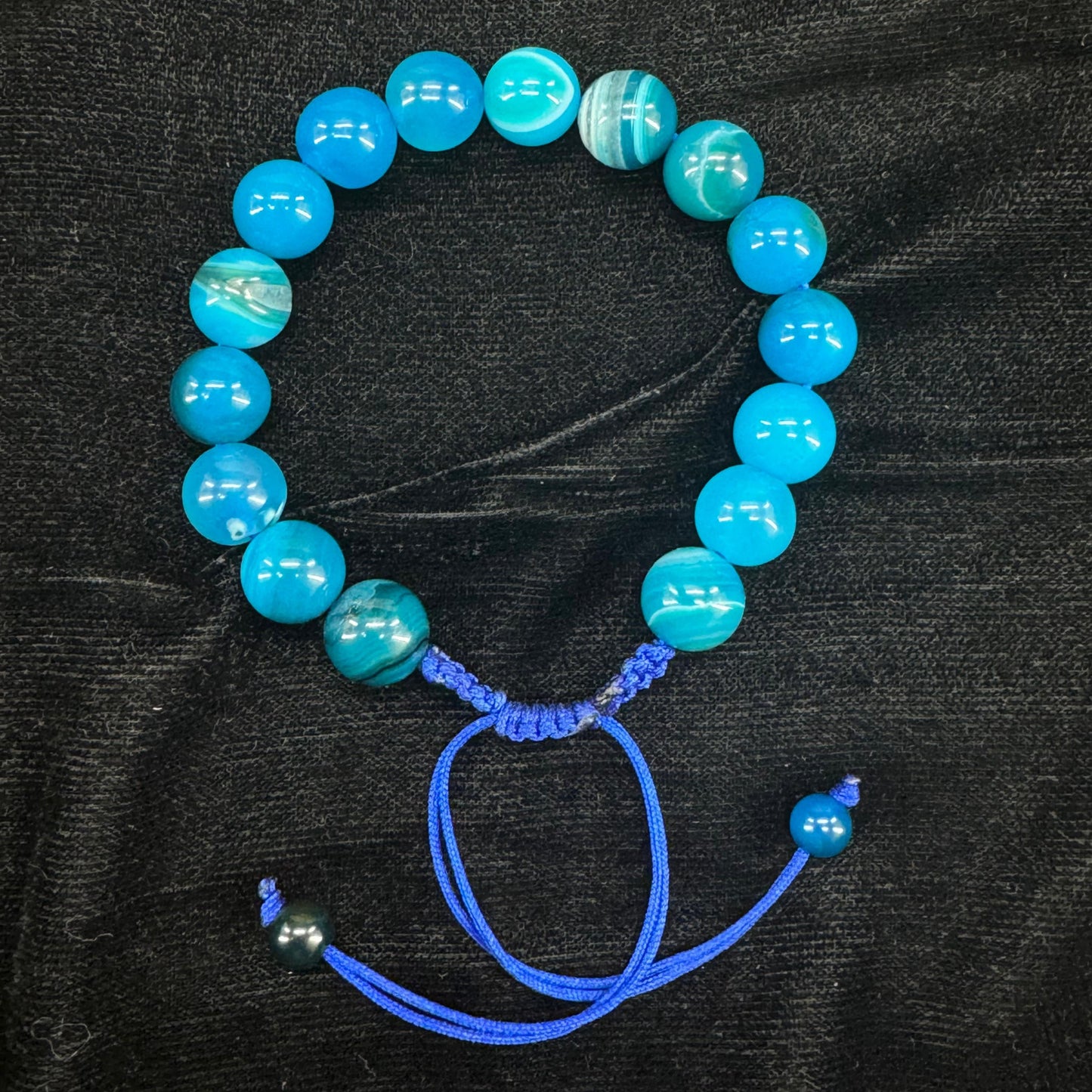 Azadi Sale - Blue Aeeq Stone Bracelet-Unisex – Free Size Fit for All( 16 Beads ,10mm size), Natural Original Gem-stone
