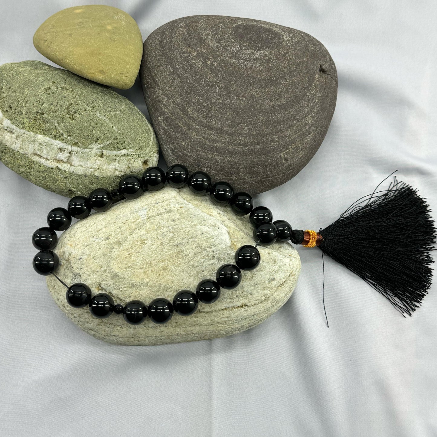 Black Aqeeq Tasbih 16 mm Size /21 Beads, Natural Original Gem-stone