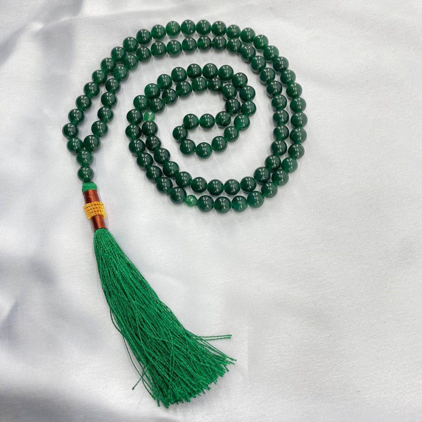 Green Aqeeq Stone  Tasbeeh 8mm 100 beads, Natural Original Gem-stone