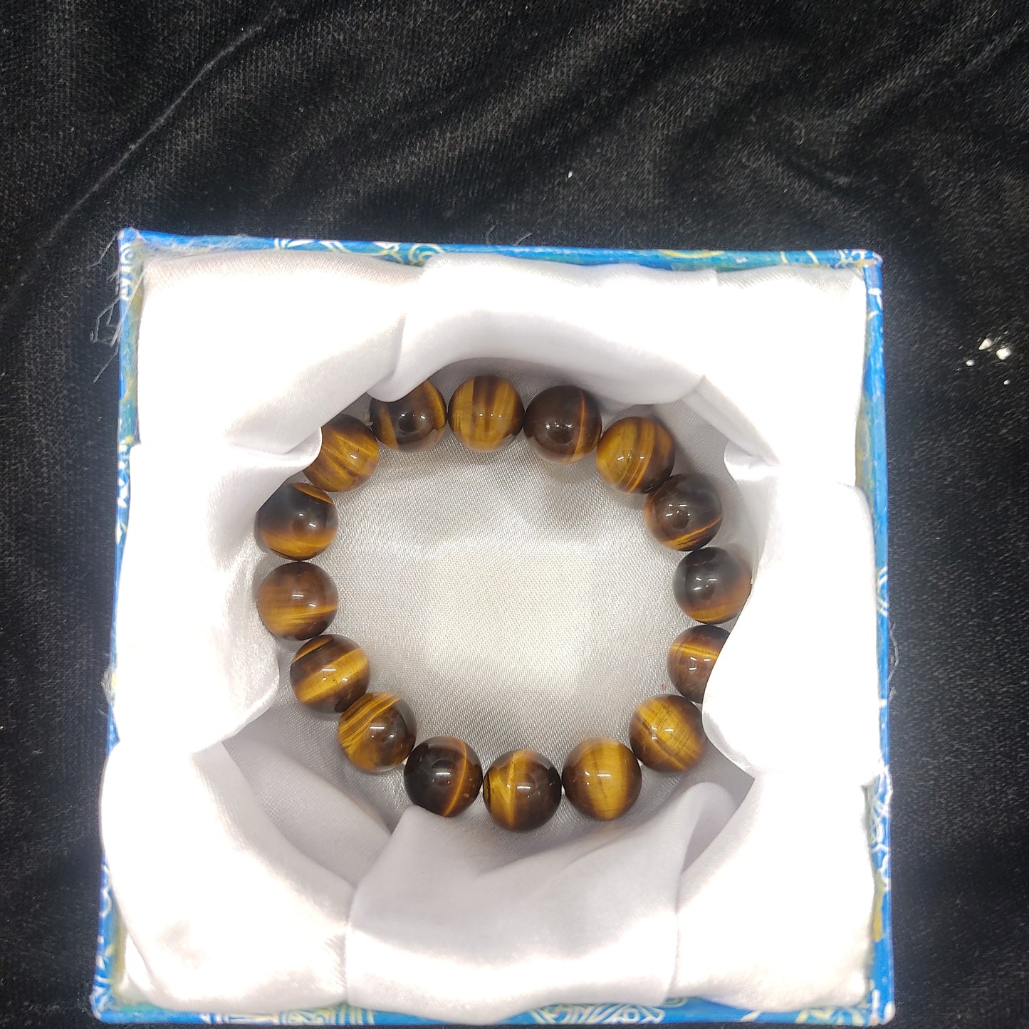 Tiger Eye  Stone Bracelet , Unisex, Free Size Fit for All( 16 Beads ,12mm size) Elastic, Natural Original Gem-stone