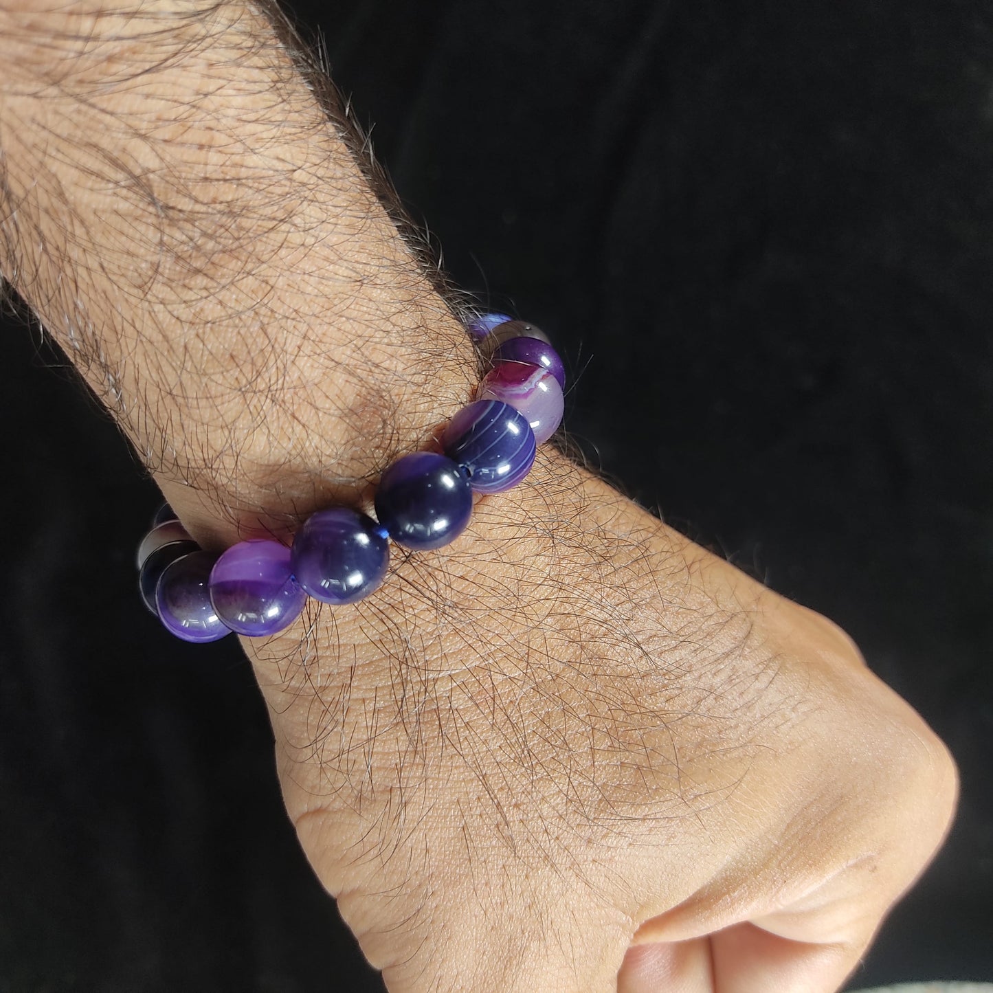 Amethyst  Bracelet  – Free Size Fit for All( 16 Beads ,10mm size) Elastic, Natural Original Gem-stone