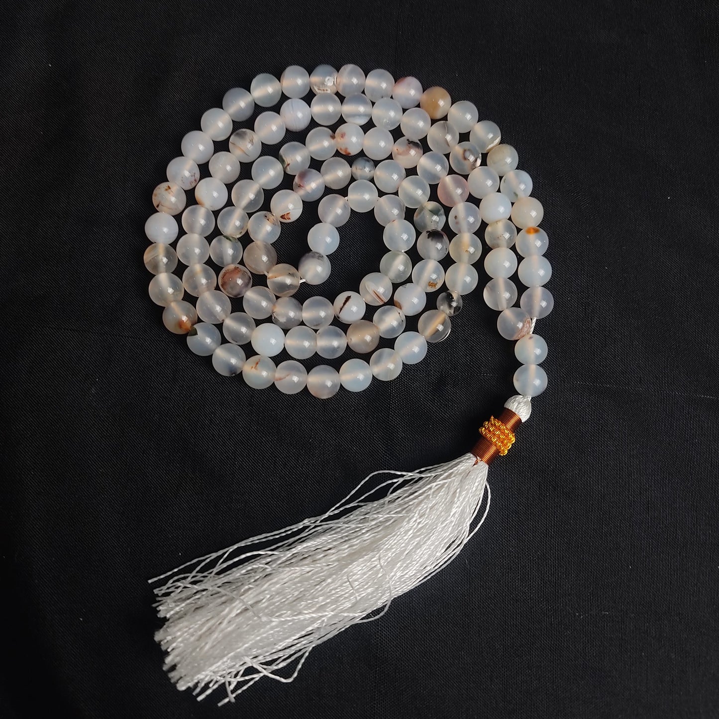 Azadi Sale - White Aqeeq Stone Tasbeeh 8mm 100 beads, Natural Original Gem-stone