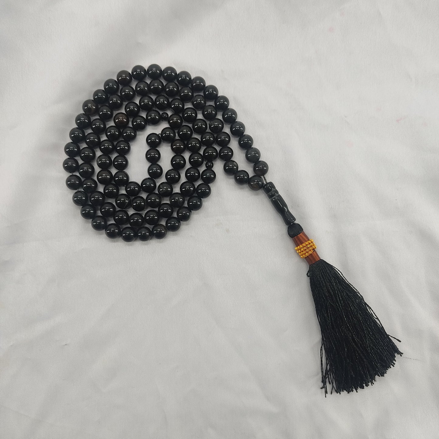 Azadi Sale - Black Aqeeq Tasbeeh 8mm Size /100, Natural Original Gem-stone