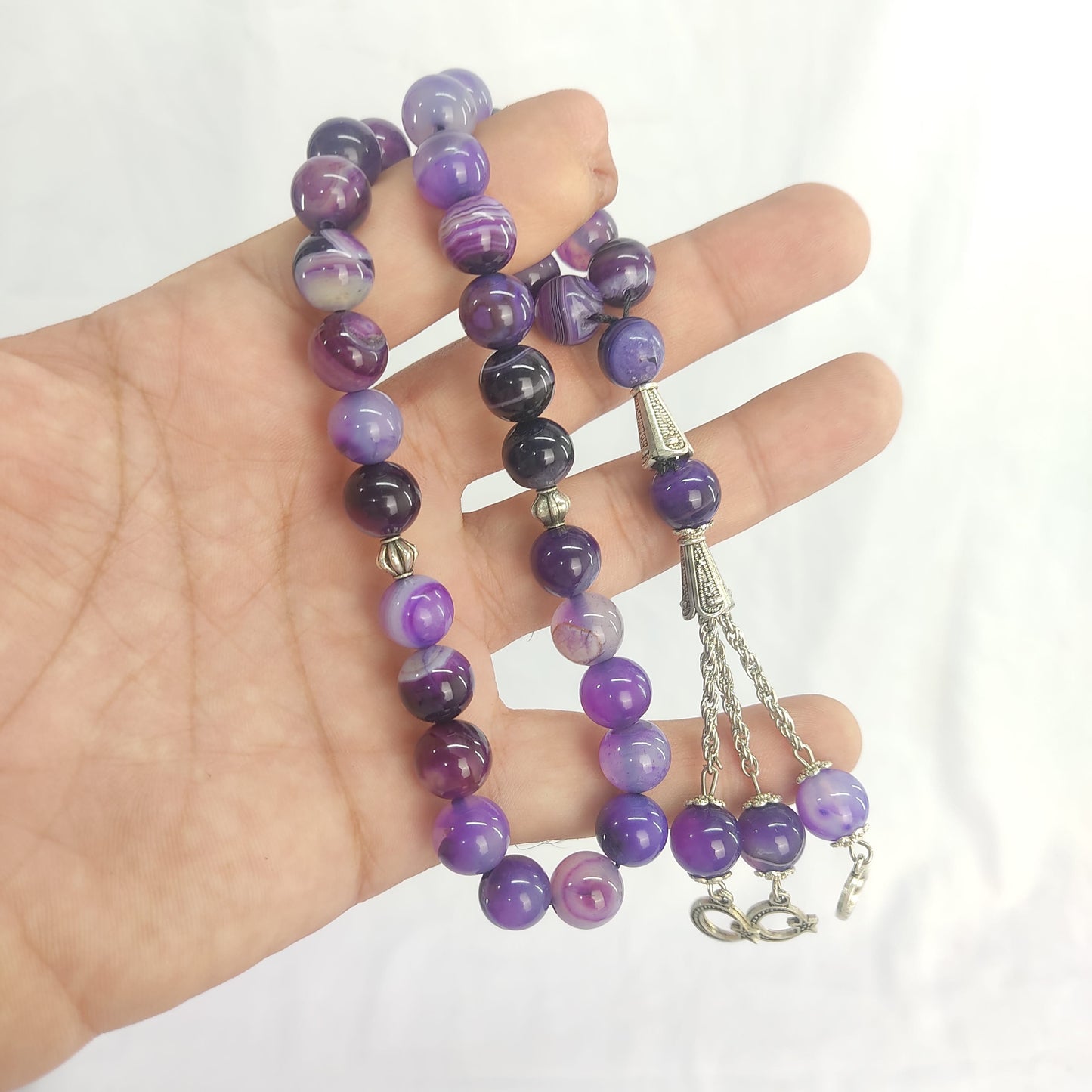 Amethyst Stone Tasbeeh 10mm 33 beads, Natural Original Gem-stone