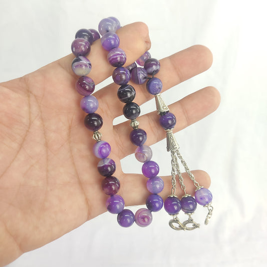 Amethyst Stone Tasbeeh 10mm 33 beads, Natural Original Gem-stone