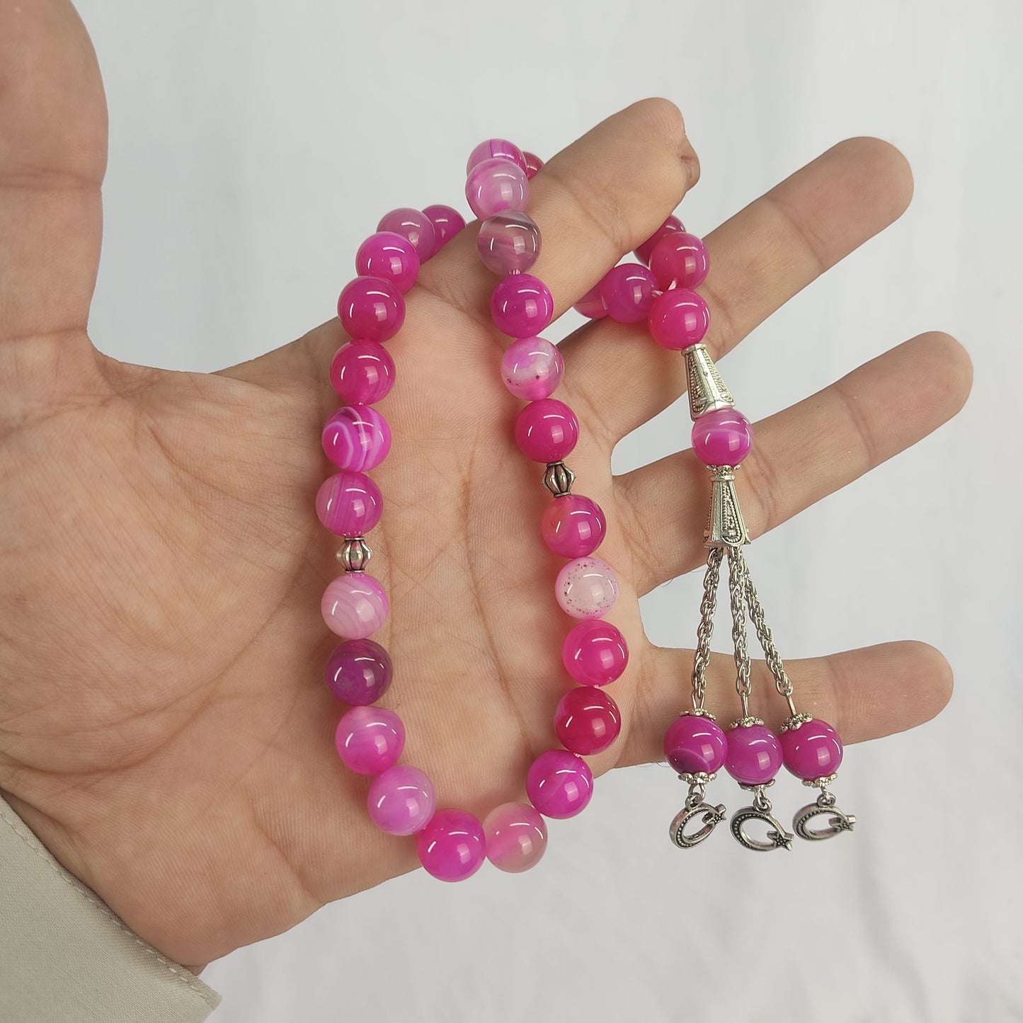 Pink Stone Tasbeeh 10mm 33 beads, Natural Original Gem-stone