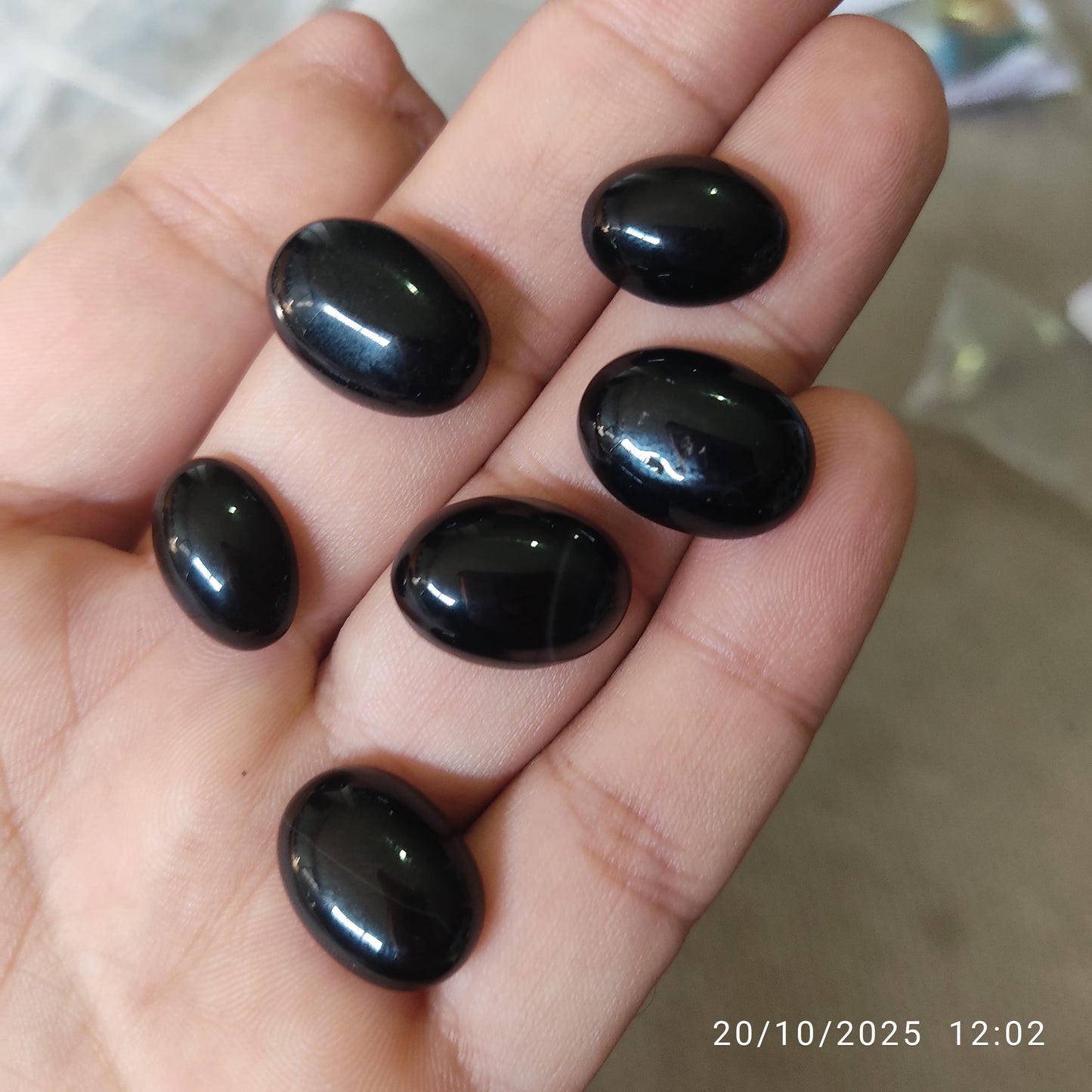 Black  Aqeeq Stone (Irani ) Medium Size SA-106 (RS. 1250/Each)