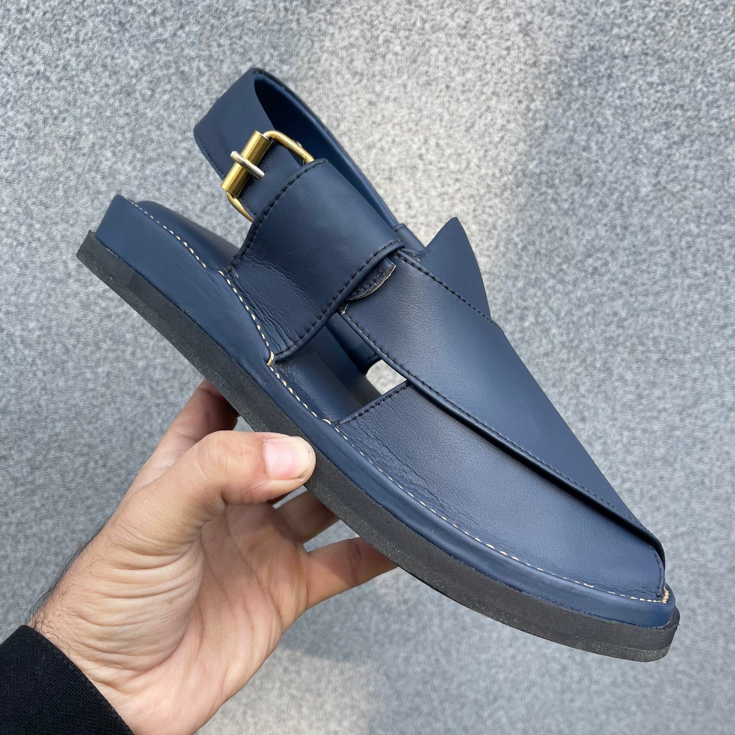 Peshawari Chappal Naram Qadam-Pro-Navy Blue  Color Traditional Casual Wear For Men