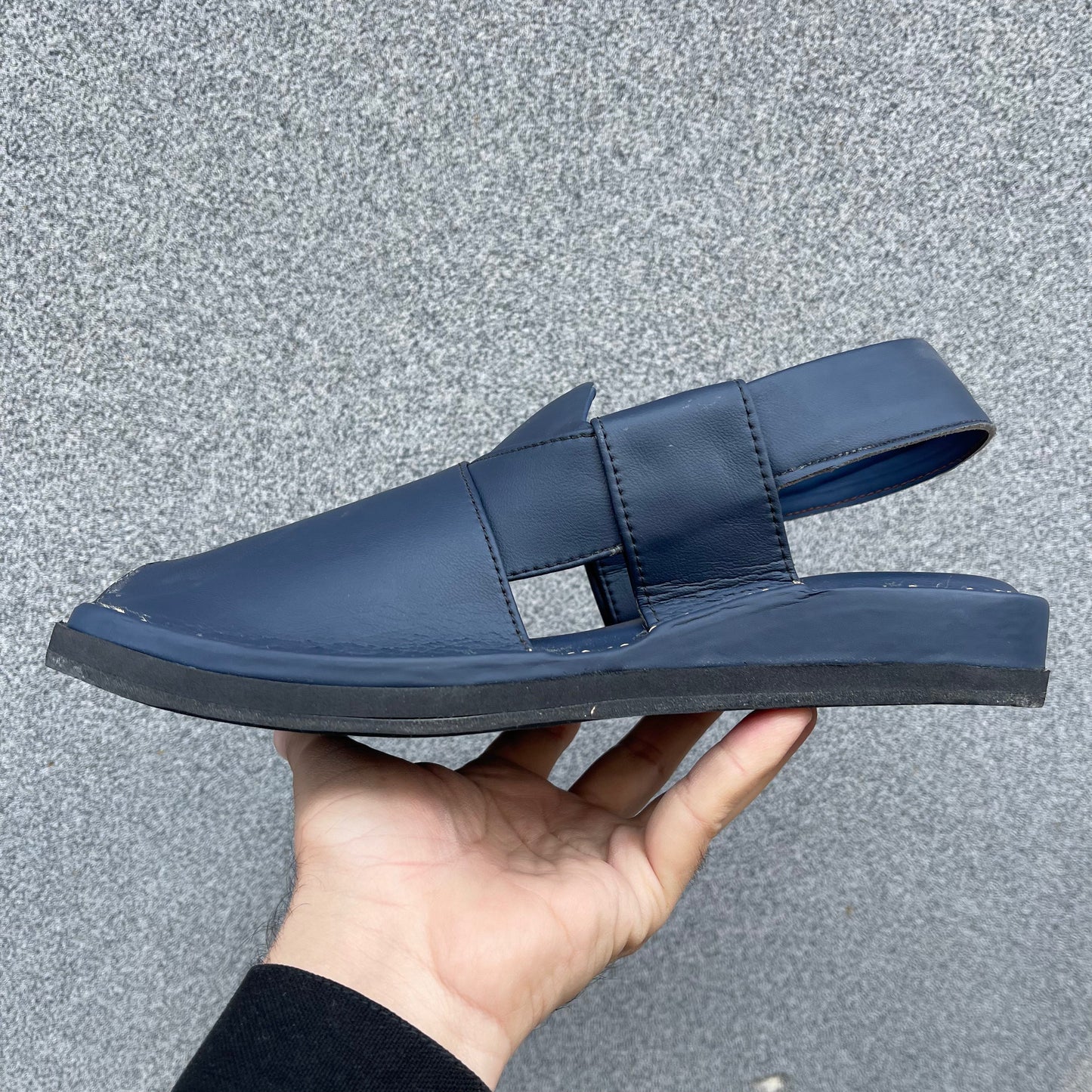 Peshawari Chappal Naram Qadam-Pro-Navy Blue  Color Traditional Casual Wear For Men