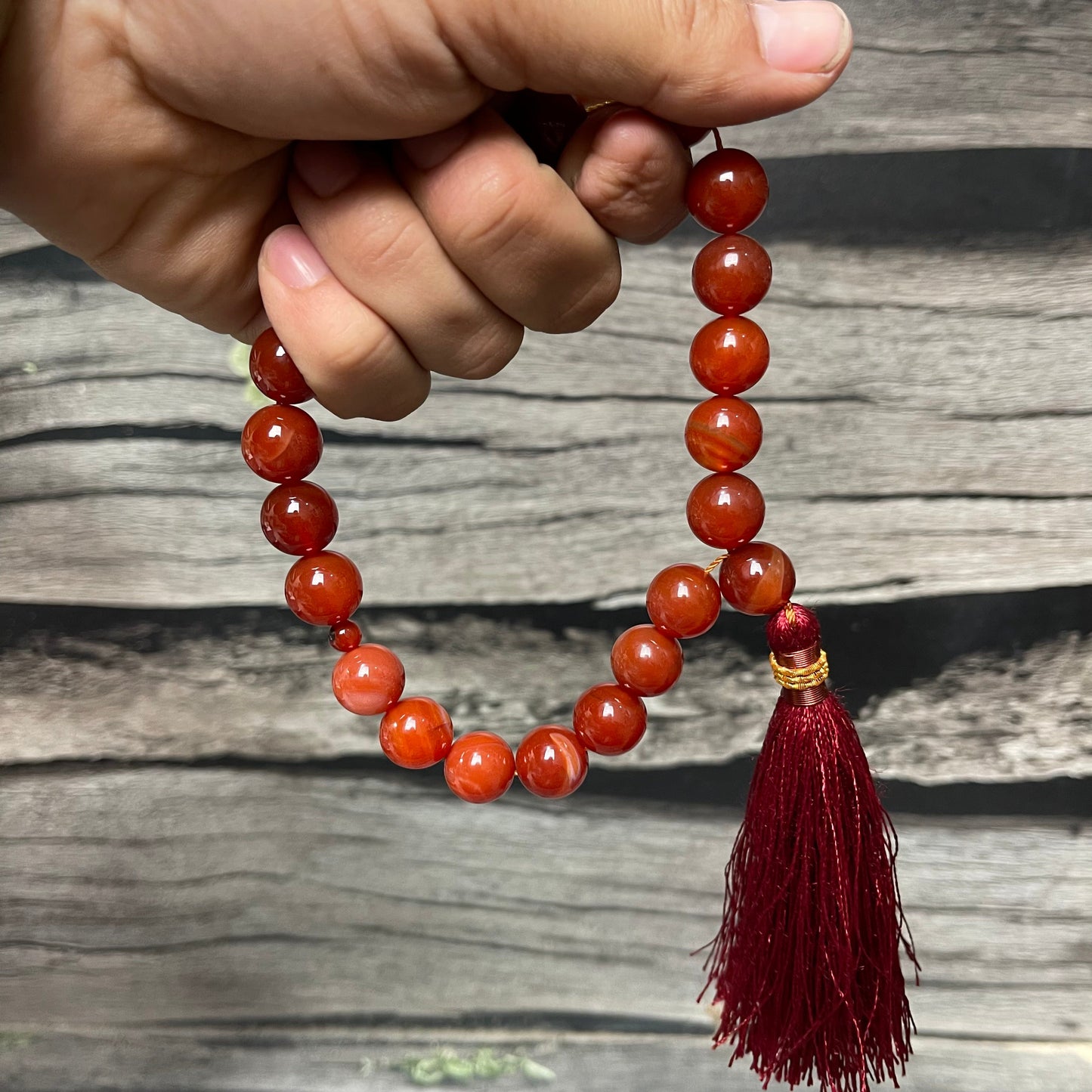 Yamni (Red)  Aqeeq Stone  Tasbih Collection, Natural Original Gem-stone