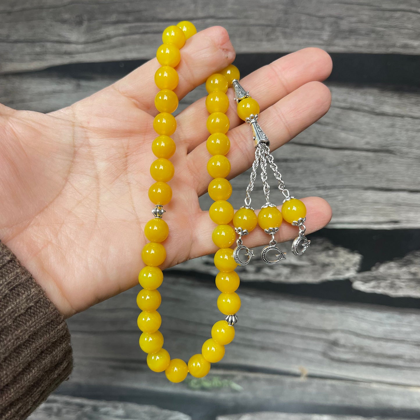 Azadi Sale - Zard Aqeeq Stone Tasbeeh Collection, Natural Original Gem-stone