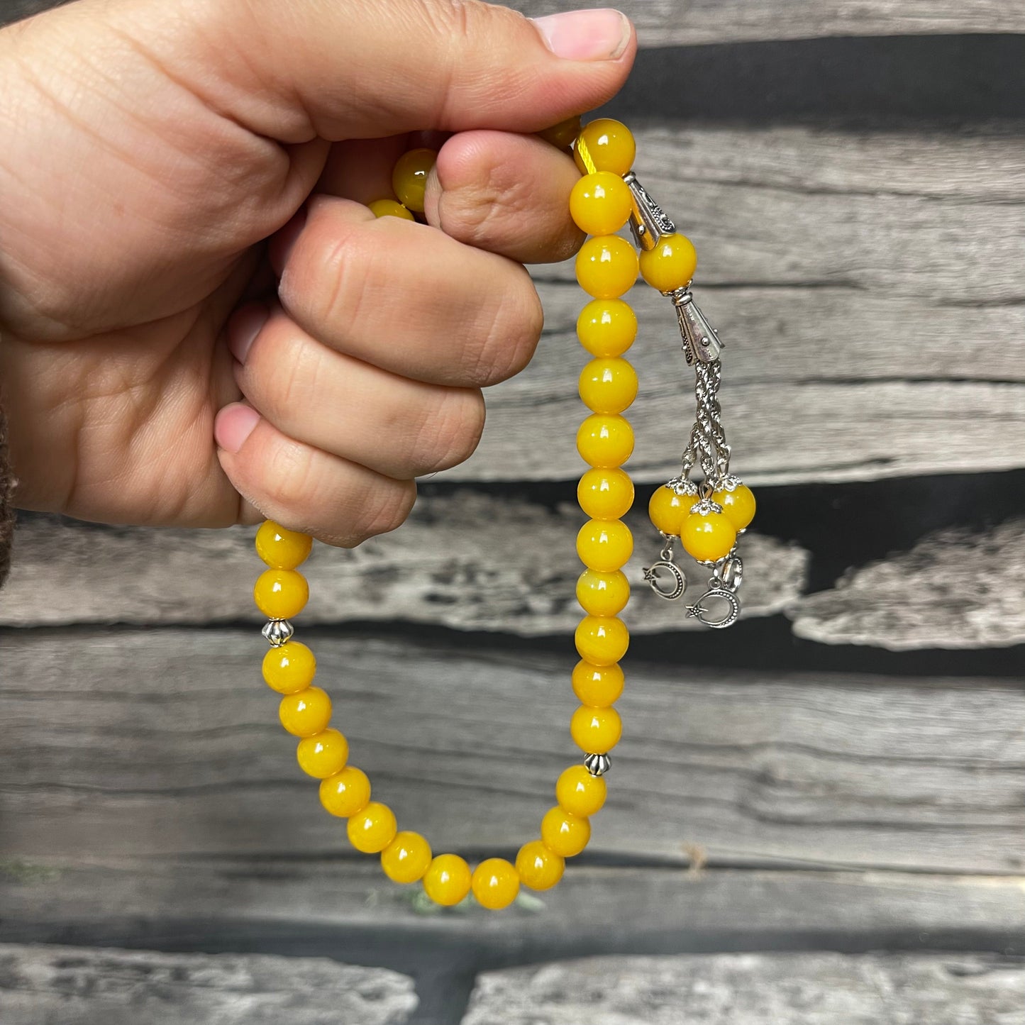 Azadi Sale - Zard Aqeeq Stone Tasbeeh Collection, Natural Original Gem-stone