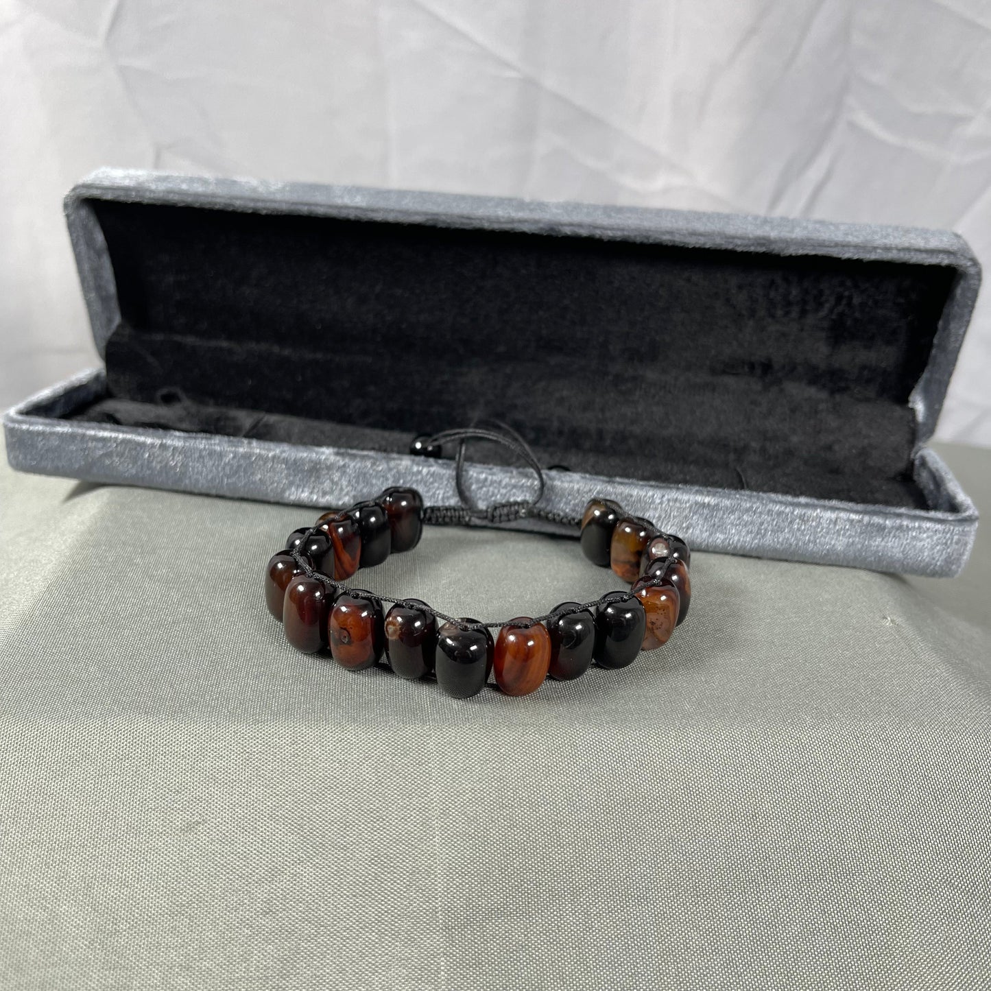 Turkish Round Brown Aqeeq  Stone Tasbeeh, Natural Original Gem-stone