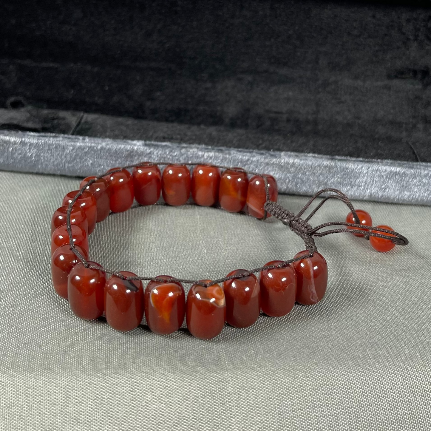 Turkish Round Yamni Red  Aqeeq  Stone Tasbeeh, Natural Original Gem-stone