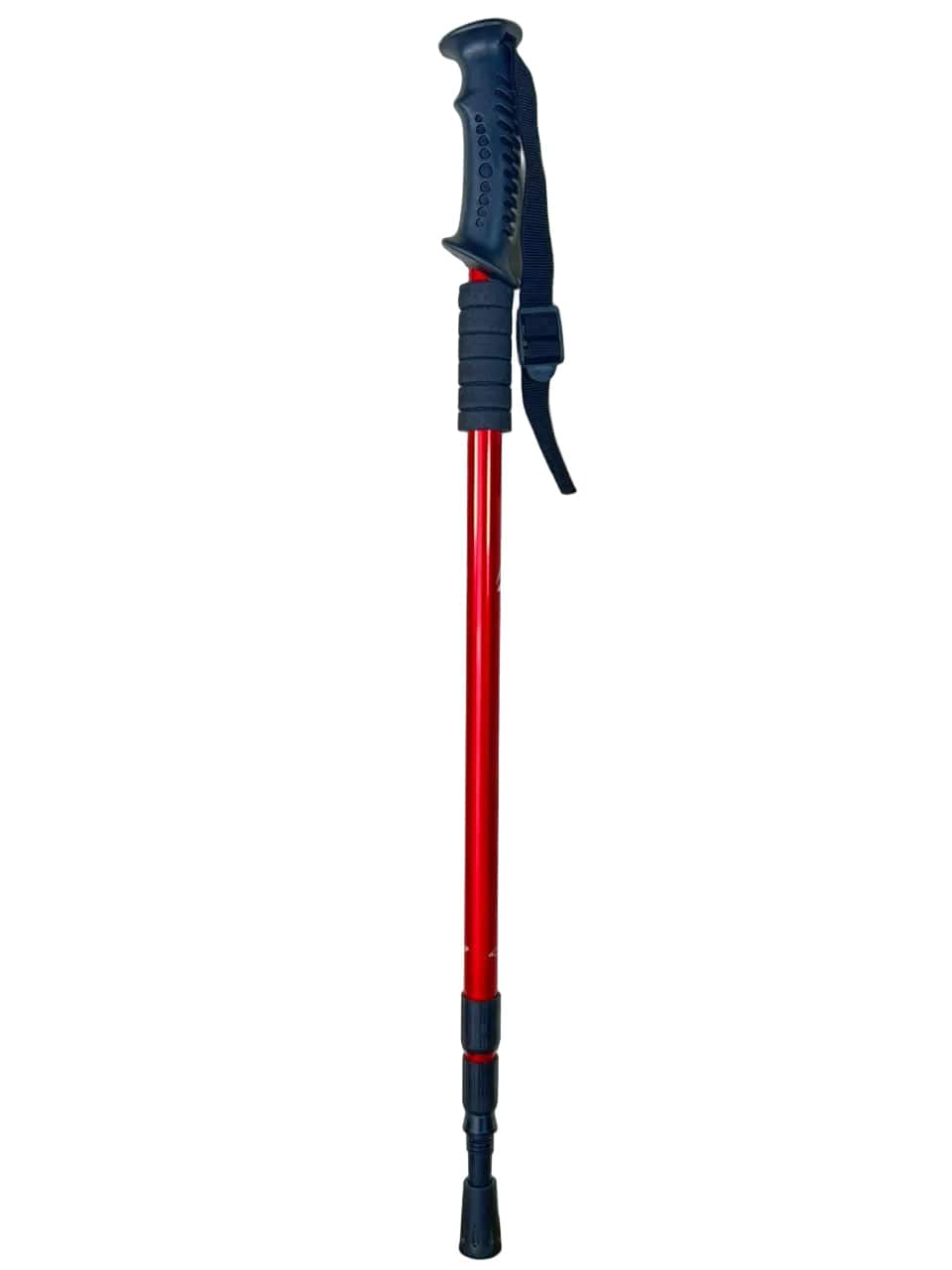 Hiking Stick -Aluminum   -Shock Absorbing– High-Stability & Durable Support (Red) Straight-Grip
