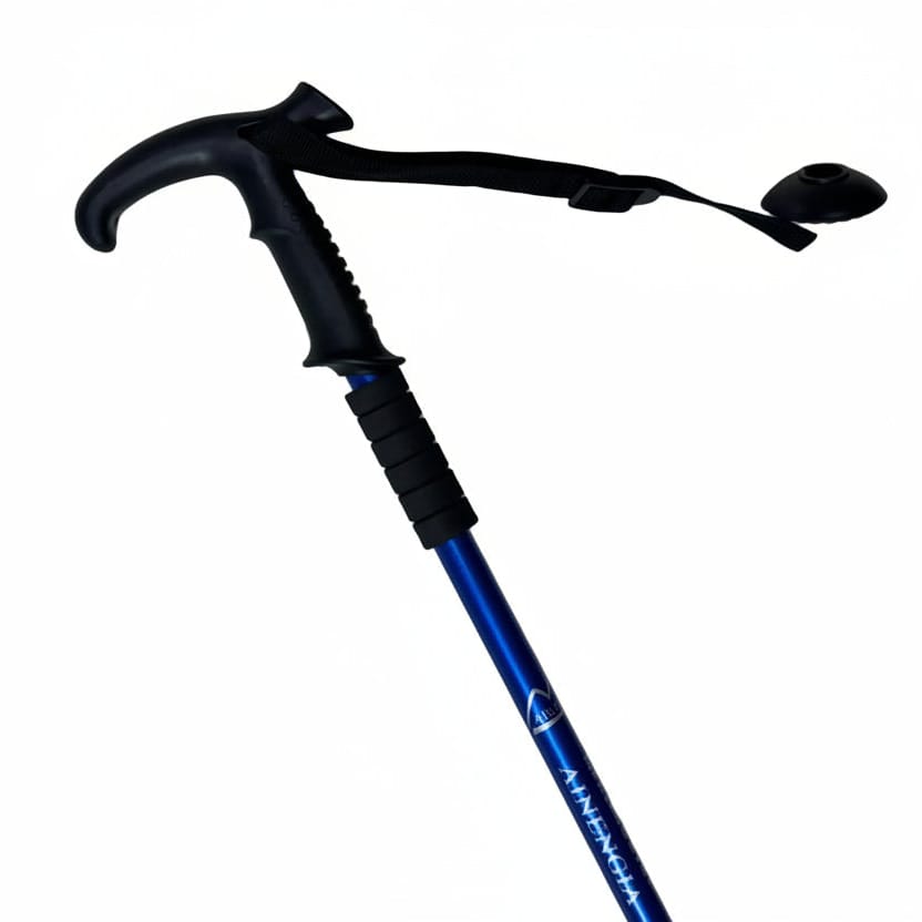 Hiking Stick  -Aluminum -Shock Absorbing Trekking Pole  – High-Stability & Durable Support ( Blue) T-Shape