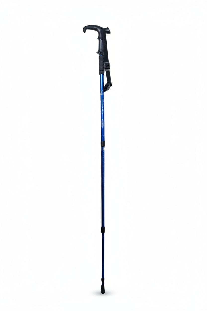 Hiking Stick  -Aluminum -Shock Absorbing Trekking Pole  – High-Stability & Durable Support ( Blue) T-Shape