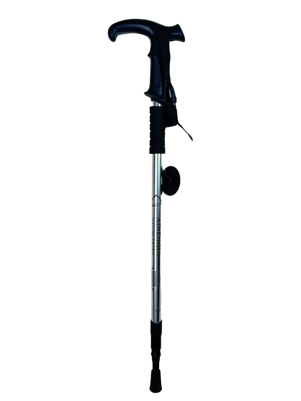 Hiking Stick  -Aluminum -Shock Absorbing Trekking Pole – High-Stability & Durable Support (Silver) T-Shape
