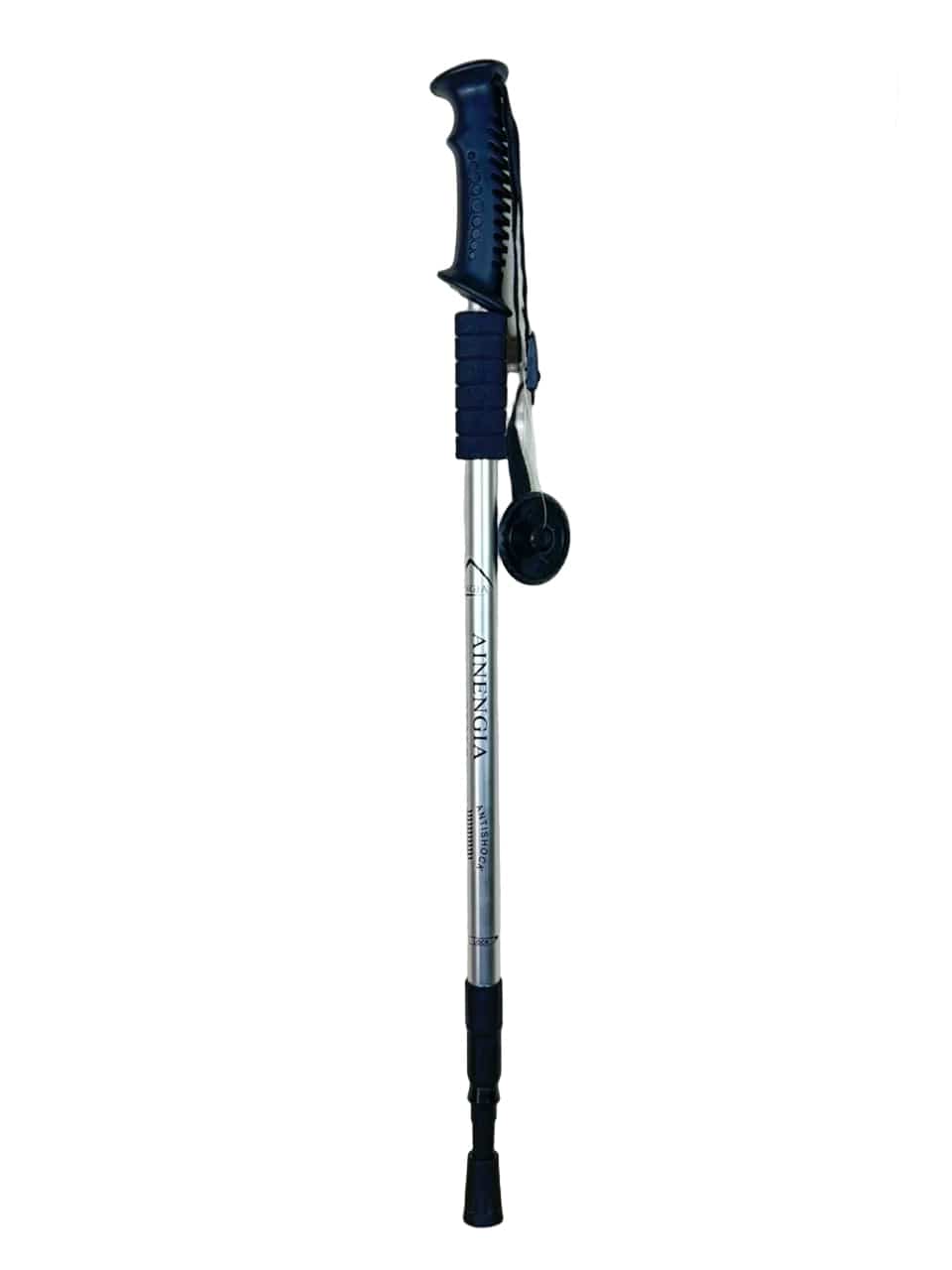 Hiking Stick -Aluminum  -Shock Absorbing Trekking Pole– High-Stability & Durable Support (Silver) Straight-Grip