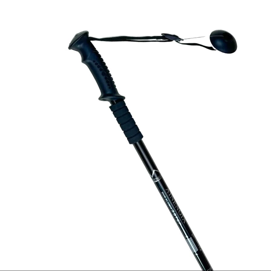 Hiking Stick-Aluminum  -Shock Absorbing Trekking Pole  – High-Stability & Durable Support ( Black ) Straight-Grip
