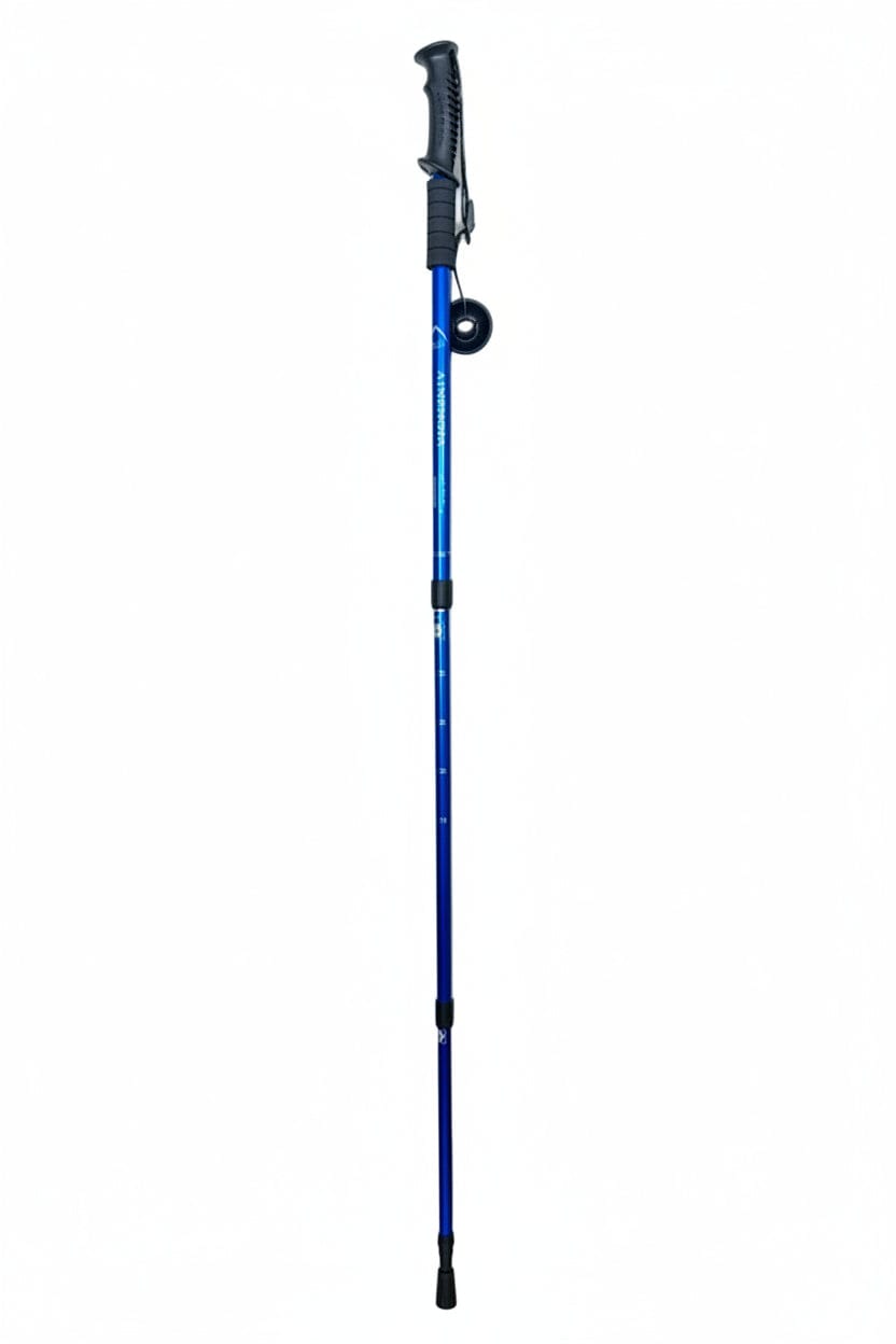 Hiking Stick -Aluminum  -Shock Absorbing  High-Stability & Durable Support (Blue)  Straight-Grip