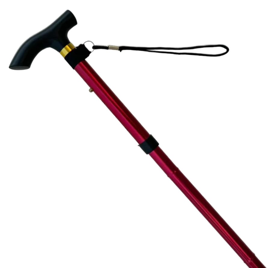 Aluminum Collapsible Walking Stick Red Color.
