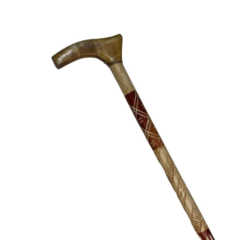 Hand-Carved Traditional Diamond-Cut Walking Stick