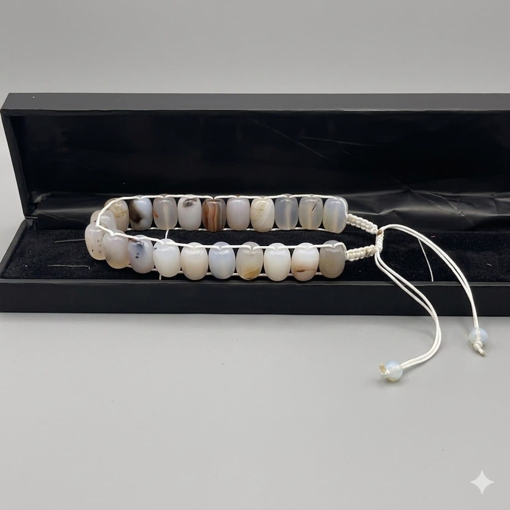 Turkish Round  White  Aqeeq  Stone Tasbeeh 21 Beads, Natural Original Gem-stone