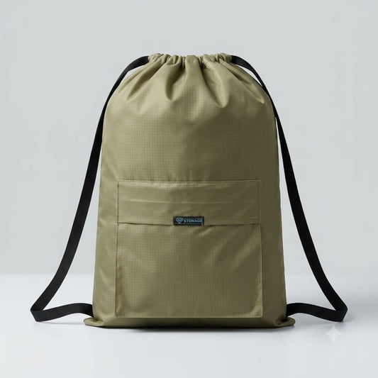 Single , Drawstring Bag – , Waterproof, All-Purpose for Hajj Umrah College/Uni , Gym & Daily Use (Olive Green)