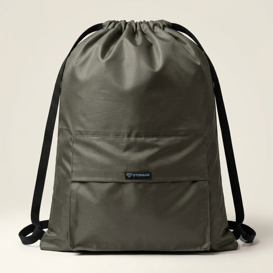 Single, Drawstring Bag – , Waterproof, All-Purpose for Hajj Umrah College/Uni , Gym & Daily Use (Khaki)
