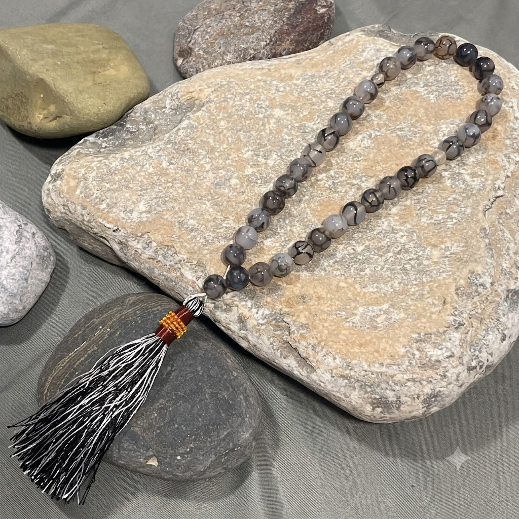 Azadi Sale - Shajri Aqeeq Stone Tasbih Collection, Natural Original Gem-stone