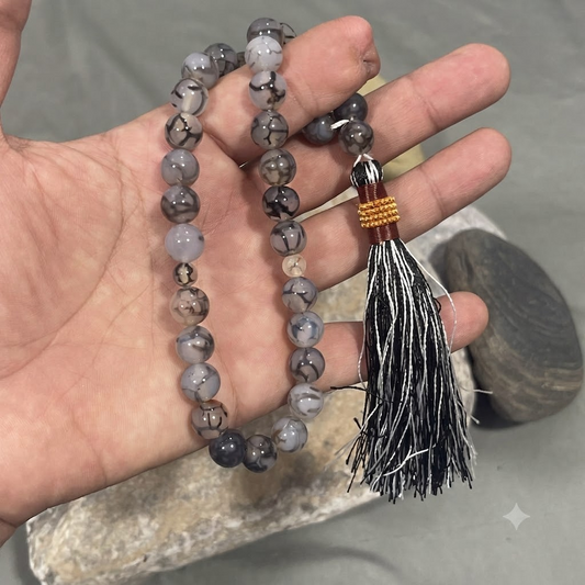 Shajri Aqeeq Stone Tasbih Collection, Natural Original Gem-stone
