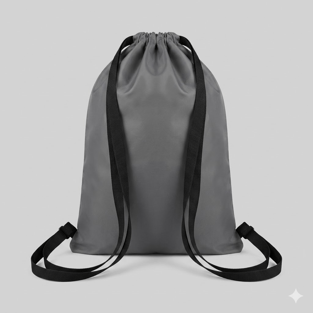 Single, Drawstring Bag – , Waterproof, All-Purpose for Hajj Umrah College/Uni , Gym & Daily Use ( Light Grey)