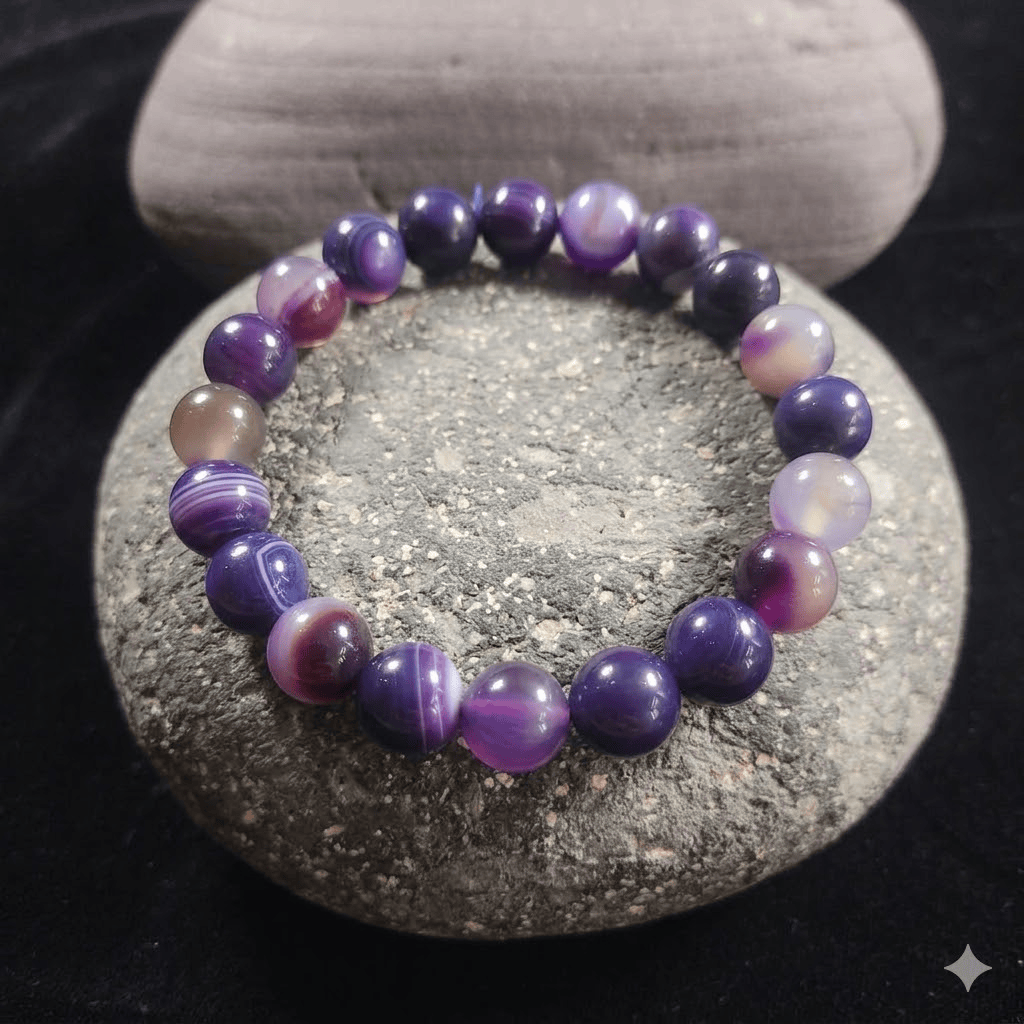 Amethyst  Bracelet  – Free Size Fit for All( 16 Beads ,10mm size) Elastic, Natural Original Gem-stone