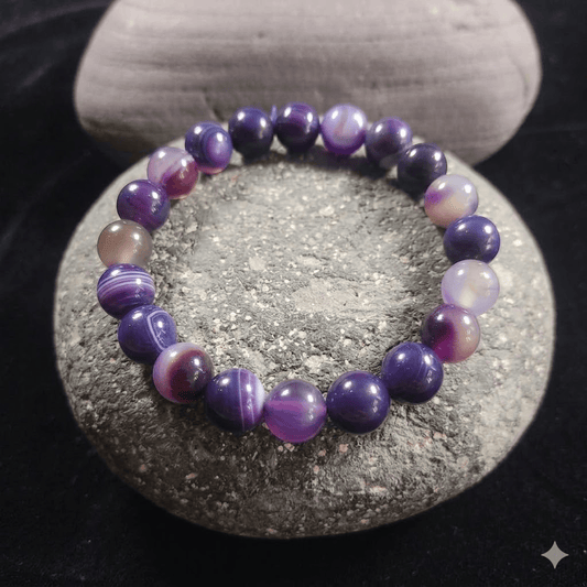 Amethyst  Bracelet  – Free Size Fit for All( 16 Beads ,10mm size) Elastic, Natural Original Gem-stone