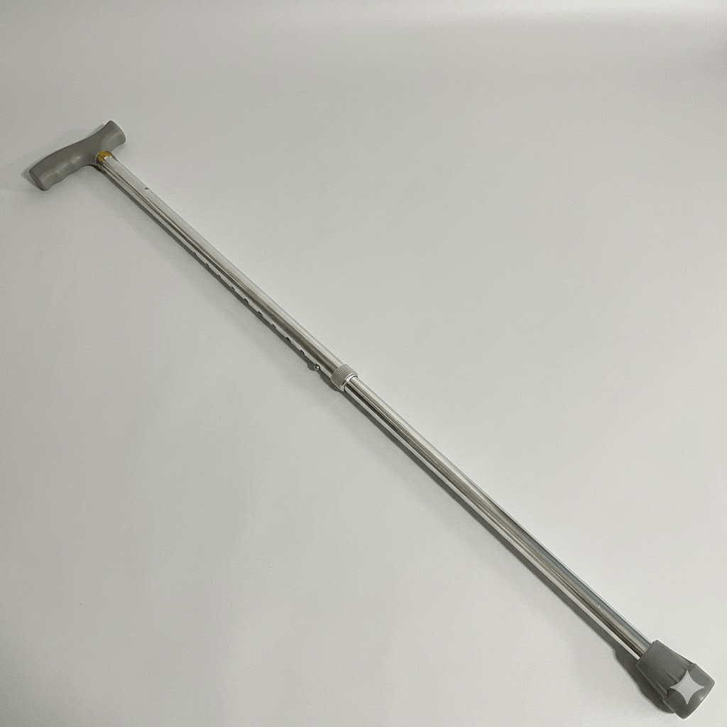 Premium Adjustable Aluminium Walking Stick – Elegant Silver Color