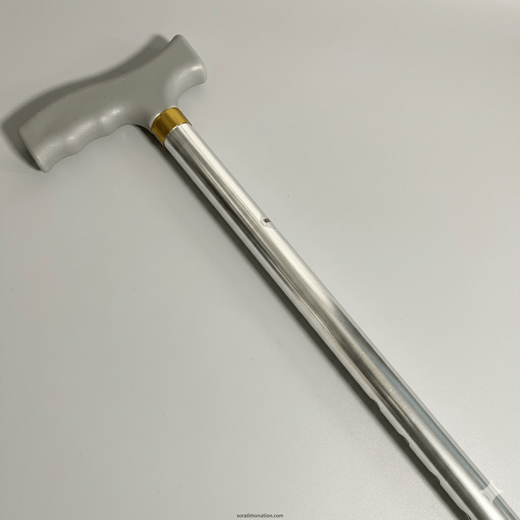 Premium Adjustable Aluminium Walking Stick – Elegant Silver Color