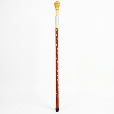 Heavy-Duty Wooden Walking Stick with Steel  tube & Ergonomic Handle (Matka Handle)