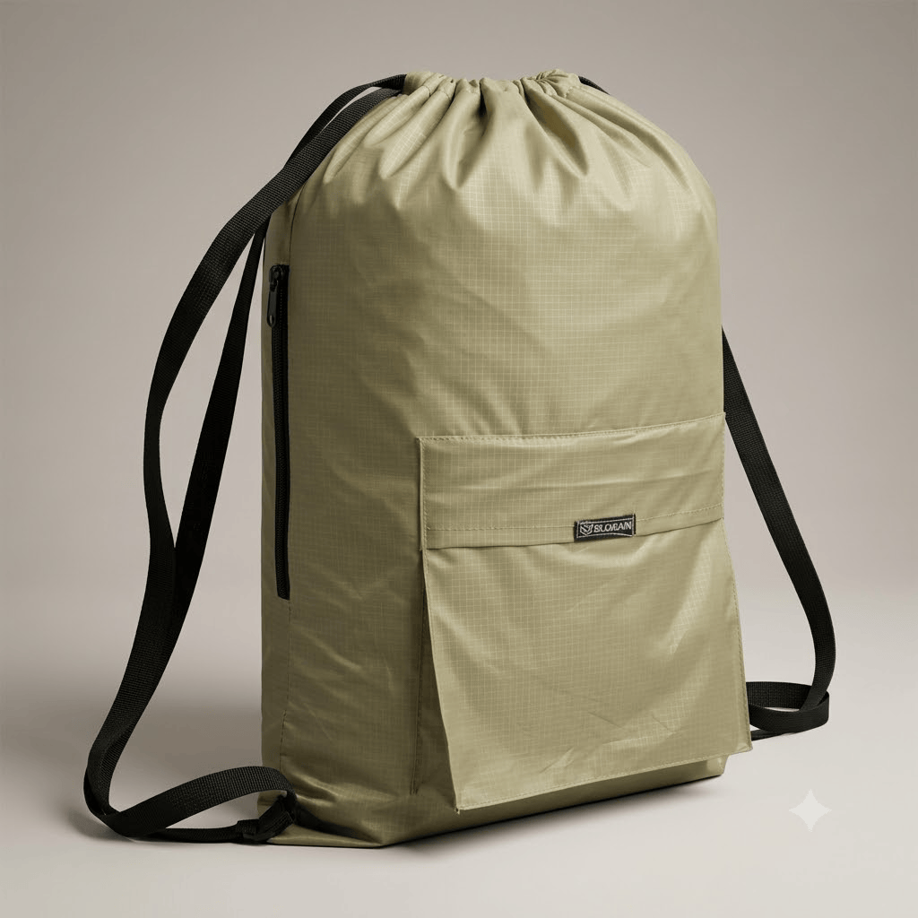 Single , Drawstring Bag – , Waterproof, All-Purpose for Hajj Umrah College/Uni , Gym & Daily Use (Olive Green)