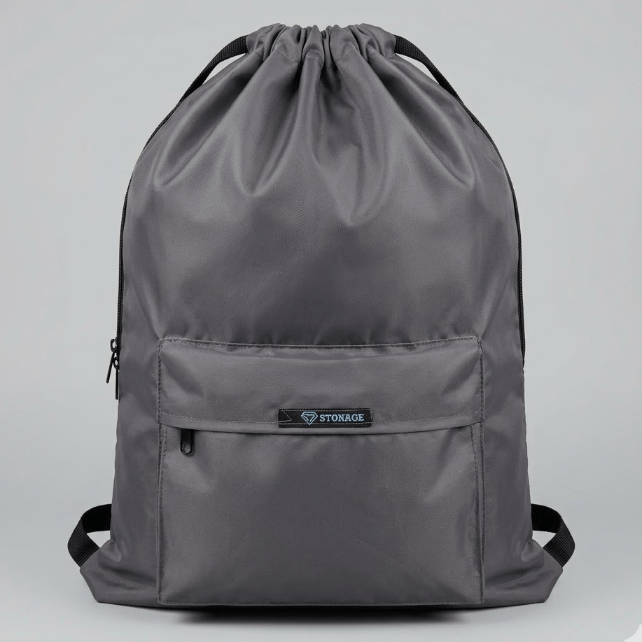 Single, Drawstring Bag – , Waterproof, All-Purpose for Hajj Umrah College/Uni , Gym & Daily Use ( Light Grey)