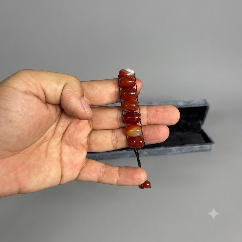 Turkish Round Yamni Red  Aqeeq  Stone Tasbeeh, Natural Original Gem-stone