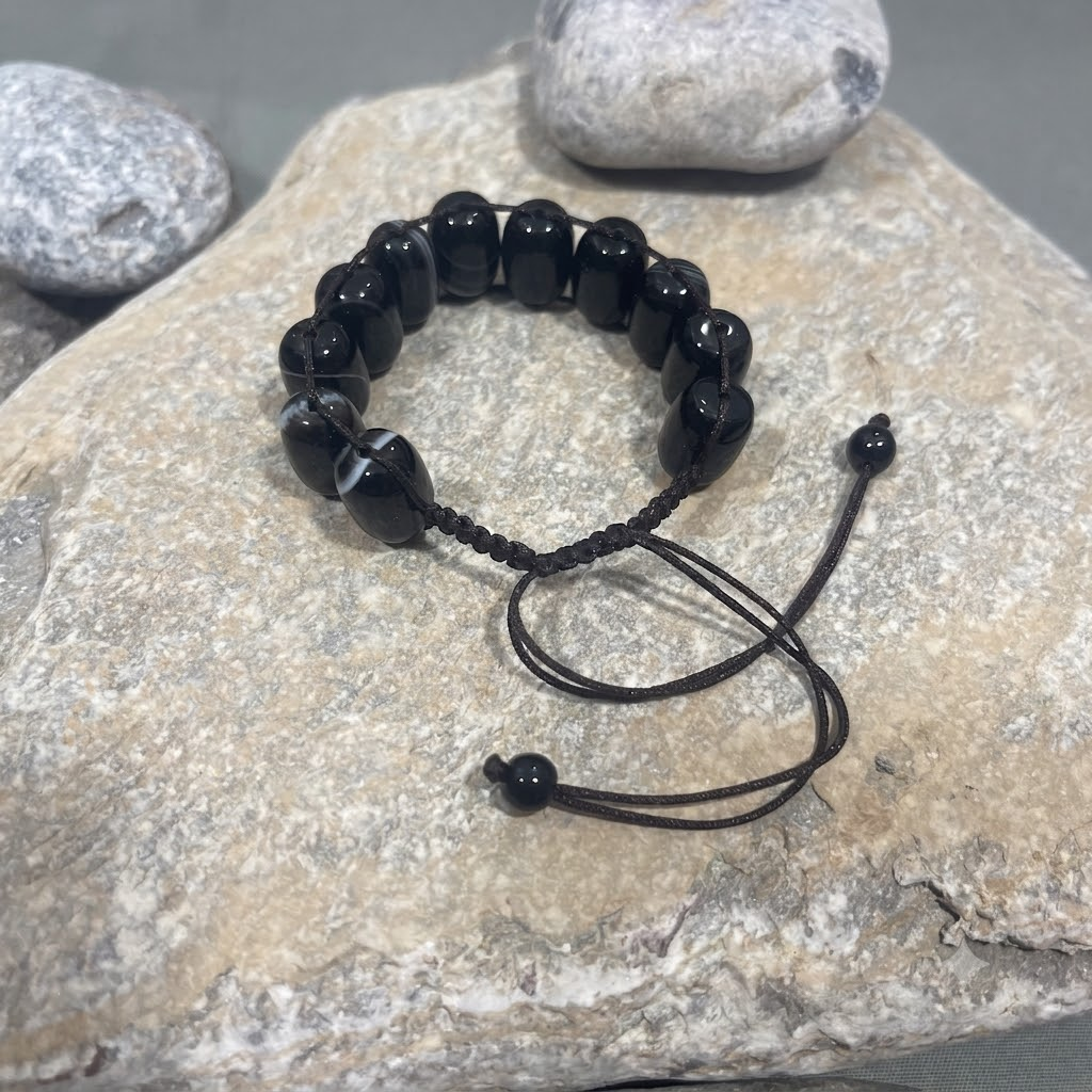Turkish Round Black  Aqeeq  Stone Tasbeeh Natural Gem-stone